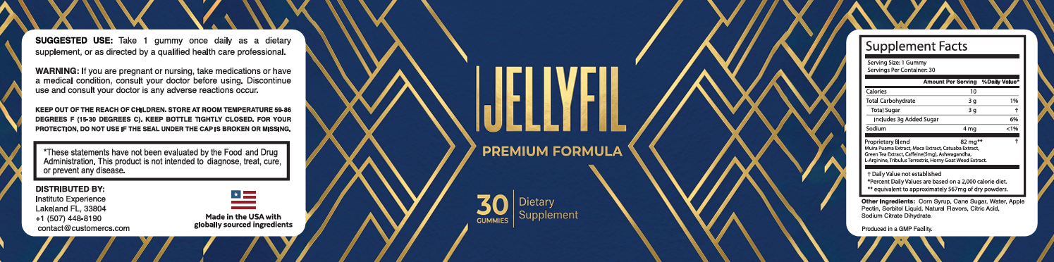 JellyFil full label with Supplement Facts